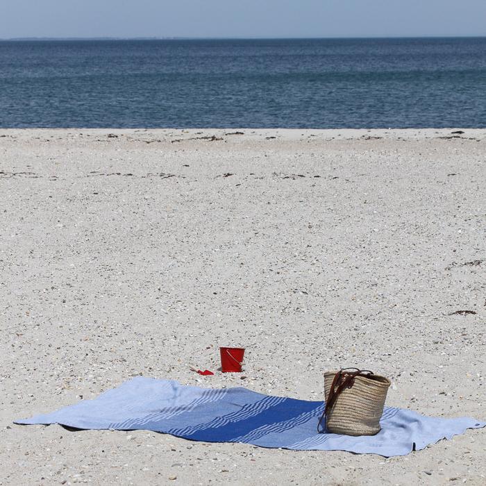 Cotton Beach Blanket Blue Stripes