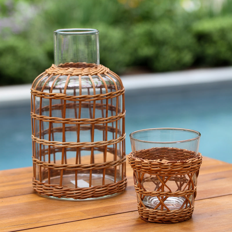 Woven Rattan Carafe