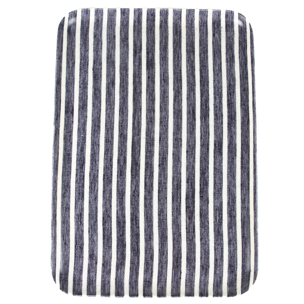 Linen Tray - Dark Blue and White Stripes Lg