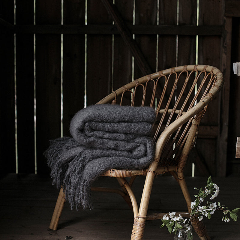 Mohair Blanket - Charcoal