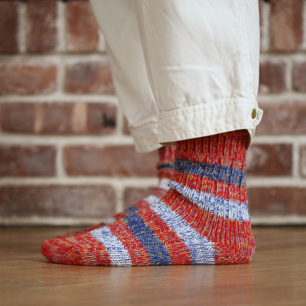 Recycled Cotton Socks - Red Melange